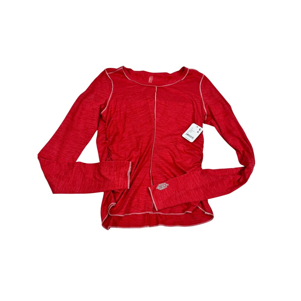 Free People Movement Right on Run Winterberry Red Long Sleeve Top Size M